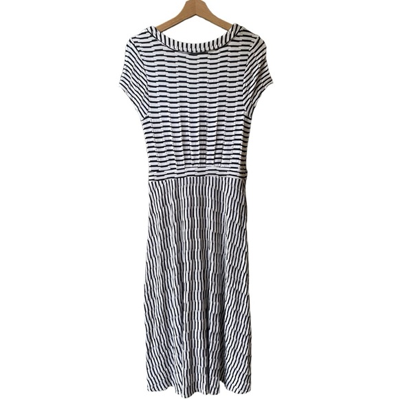 Anthropologie Paladino Maeve blue/ black and white midi stripped dress size S - Picture 8 of 13